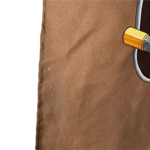 Vintage Silky Square Scarf Ornate Regency 34 Inch Gold Tones Classic Chic Crown - Picture 7 of 7